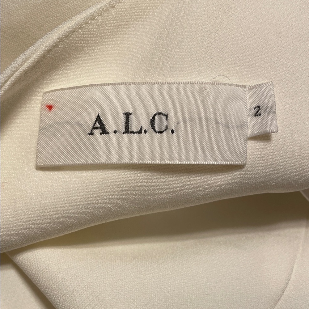 ALC Athena One Shoulder Cropped Jumpsuit Ivory - Picture 4 of 7